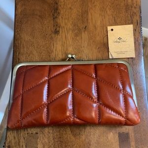 PATRICIA NASH Everly Quilted Nappa Leather Framed Wallet Cinnamon NWT